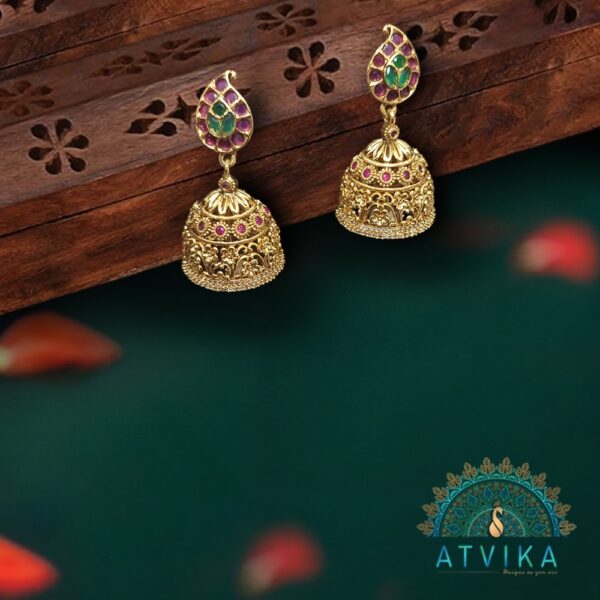 Buy Premium Gold plated Imitation Jewelry AD Stones Jhumka Jhumki Earrings