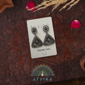 Oxidized Triangle Shaped Fashion Earrings