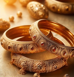 Stack of Traditional Gold Bangles