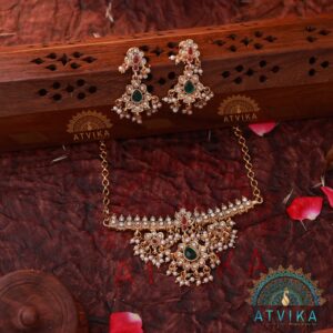 Royal Pearl-Studded Choker Necklace with Matching Earrings