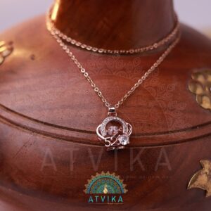 Rose Gold Elegant Crown Pendant Necklace