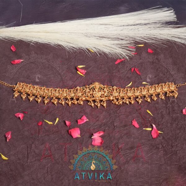 Antique Temple Waist Chain with Lakshmi and Traditional Motifs