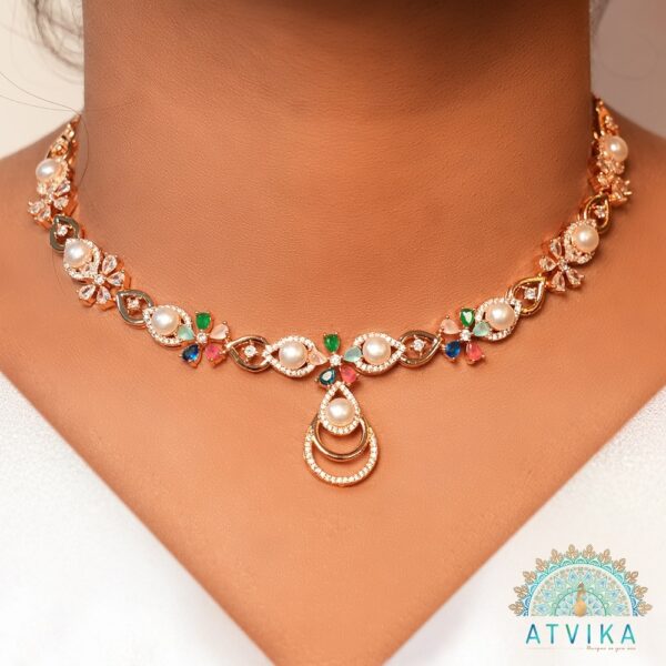 Pearl Elegance Multicolor Necklace & Earring Set