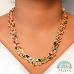 Radiant Dual-Layer Floral Necklace & Earring Set