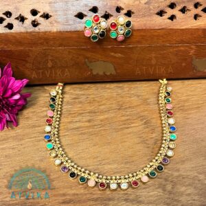 Multicolor Elegance Necklace & Stud Earring Set