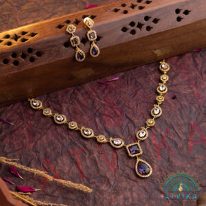 Purple Stone Necklace Set