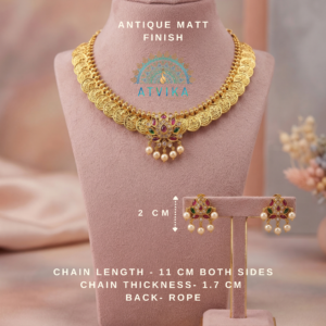 Traditional Coin Necklace Set with Lotus Pendant