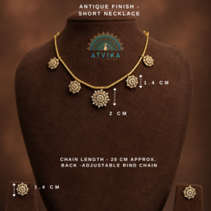 Antique Snowflake Sparkle Short Necklace Set