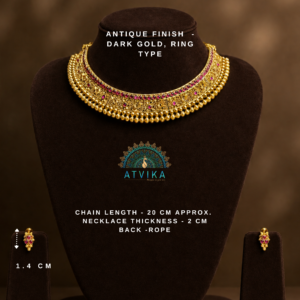 Arasi Antique Ring Necklace with Matching Earrings